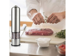 Moedor De Sal E Pimenta Elétrico Com Baterias Moedor De Sal E Pimenta De Aço Inoxidável Saleiro E Pimenteiro Com Luz Led 9 Aquaforge