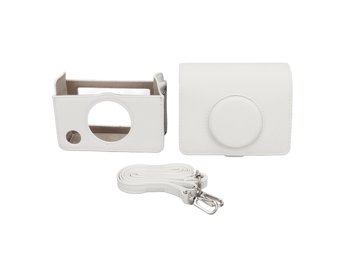 Instant Camera Case Vintage Magnetic Flip Top Scratch Proof With Shoulder Strap Camera Pu Leather Bag For Mini Evo White LAXISCREED