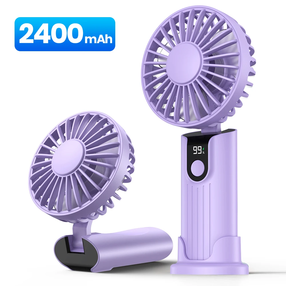 (roxo 2400mah) Mini Ventilador Portátil De 5000mah