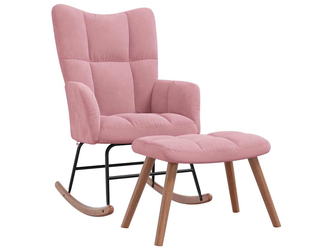 Cadeira de baloiçar VIDAXL Cor-de-rosa Veludo