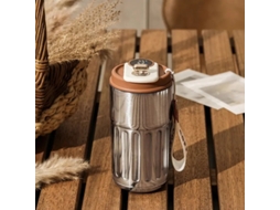 Caneca de Café Térmica em Aço Inoxidável , Design Requintado, Dispensador de Água Inteligente. MDUG (cáqui Escuro)