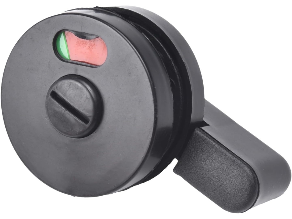 Fechadura De Privacidade Banheiro Em Plástico Preto Com Indicador Vermelho Ocupado, Trava De Nylon Porta Vaso