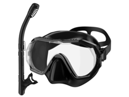 Conjunto De Snorkel Seco, Máscara De Mergulho Antiembaçante, Equipamento Profissional Para Mergulho Com Snorkel, Óculos De Natação Preto SUNNY SPACES