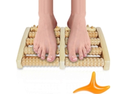 Massageador De Pés Em Rolo, Rolo Madeira Para Alívio Da Fascite Plantar, Pontos Acupuntura O S Pés.