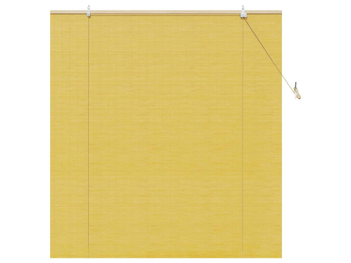 Conjunto 1 Estores De Rolo Vidaxl Amarelo Bambu (140 X 160 Cm)