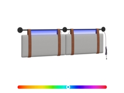 Conjunto 1 Cabeceira Suspensa Vidaxl Cinzento Couro Sintético (170 X 55 X 5 Cm)