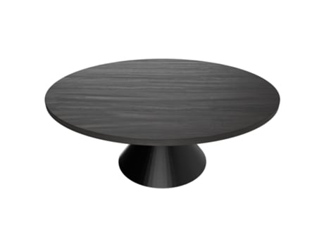 Graal Black Mesa Redonda Ø120 Cm Base Metálica Em Cone Duplo E Tampo Em Madeira Laminada Preta Frankystar