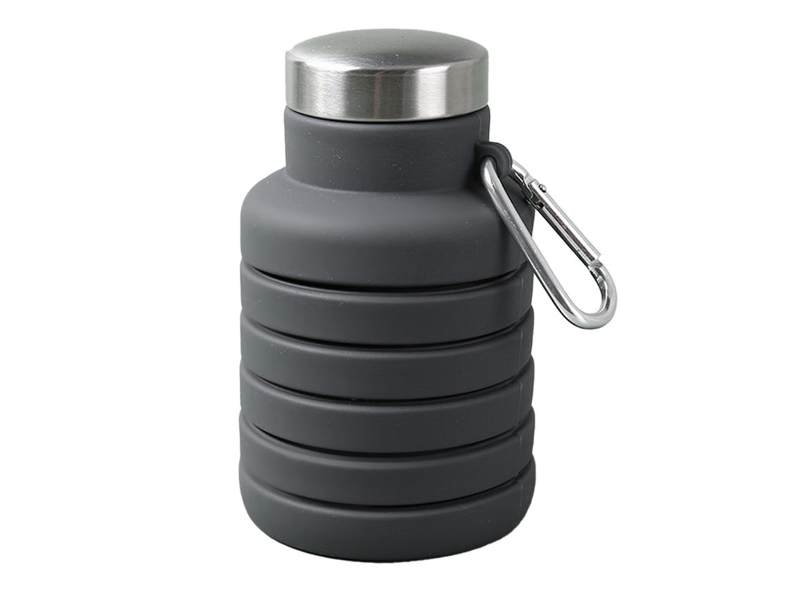 Garrafa Colapsível Infantil Silicone 510ml Preta