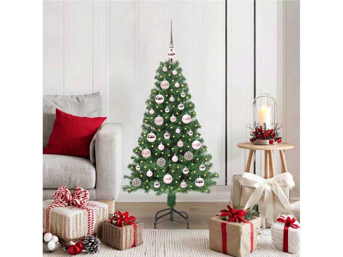 Vidaxl Árvore De Natal Artificial Verde 120 Cm Pvc, Aço E Plástico