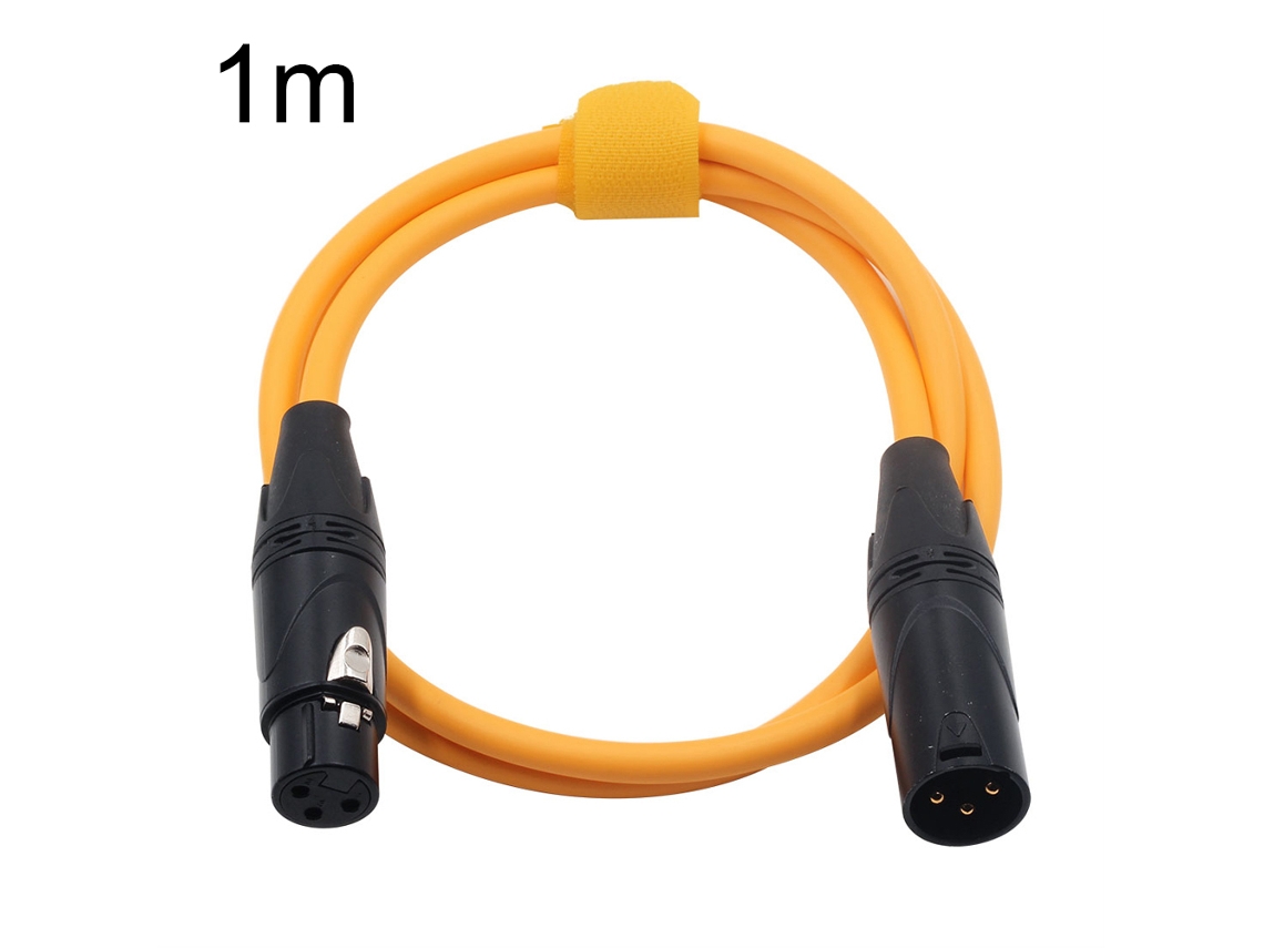 Cabo De Extensão Áudio Para Microfone Com Conector Xlr Macho 3 Pinos Fêmea(laranja, 1 M)