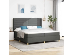 Vidaxl Cama Box Com Colchão Cinza Escuro 200 X 200 Cm Tecido