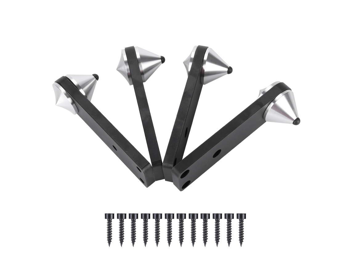 4pcs Suporte Antivibratório Spike para Alto falantes Subwoofer de Alumínio com Parafusos