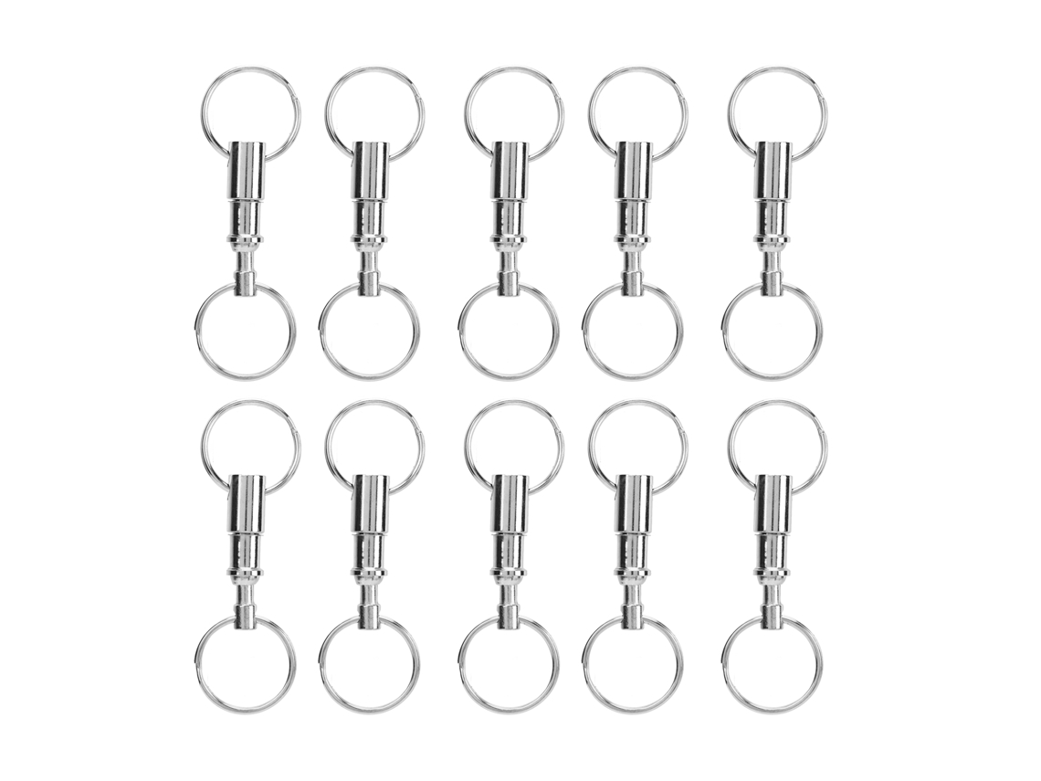 Chaveiro Edc de 10 Unidades com Anéis Duplos