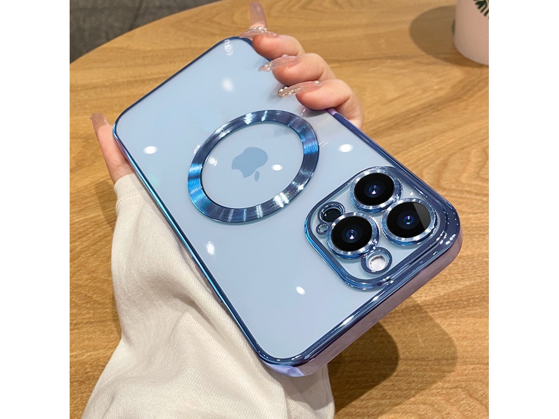 Capa Magnética Yuanfeng Azul Com Formato De Círculo Grande Para Iphone 17, Com Protetor De Lente Para Proteção Contra Quedas.