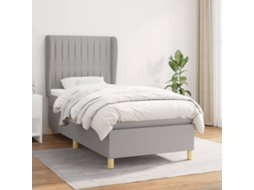 Vidaxl Cama Com Molas/colchão 80x200 Cm Tecido Cinza-claro
