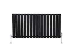 Radiador Plano Coluna Única 600x1190 Mm - Preto, Aço Carbono 1,5 Mm, 1080w, Alta Eficiência, Válvulas Termostáticas