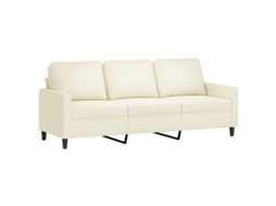 Conjunto 1 Sofá De 3 Lugares Vidaxl Creme Veludo (198 X 77 X 80 Cm)