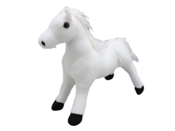 Mali brinquedo de Pelúcia de Cavalo Realista Macio Confortável Multifuncional Branco