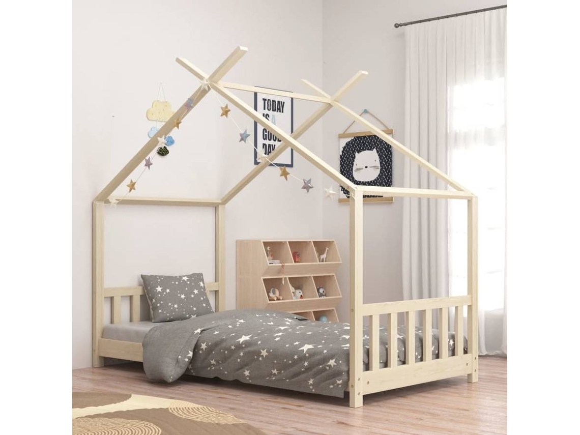 Kids Bed Frame, Kids Bed Frames Vidaxl Marrom Madeira De Pinho (80 X 160 Cm)