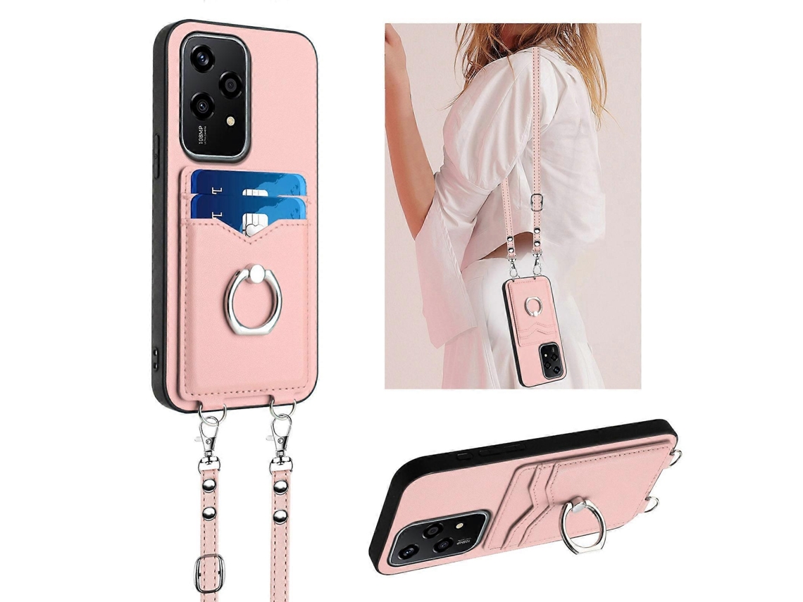 Capa Para Celular Honor X8a Com Alça Transversal E Argola Para Cartão, Modelo R20.