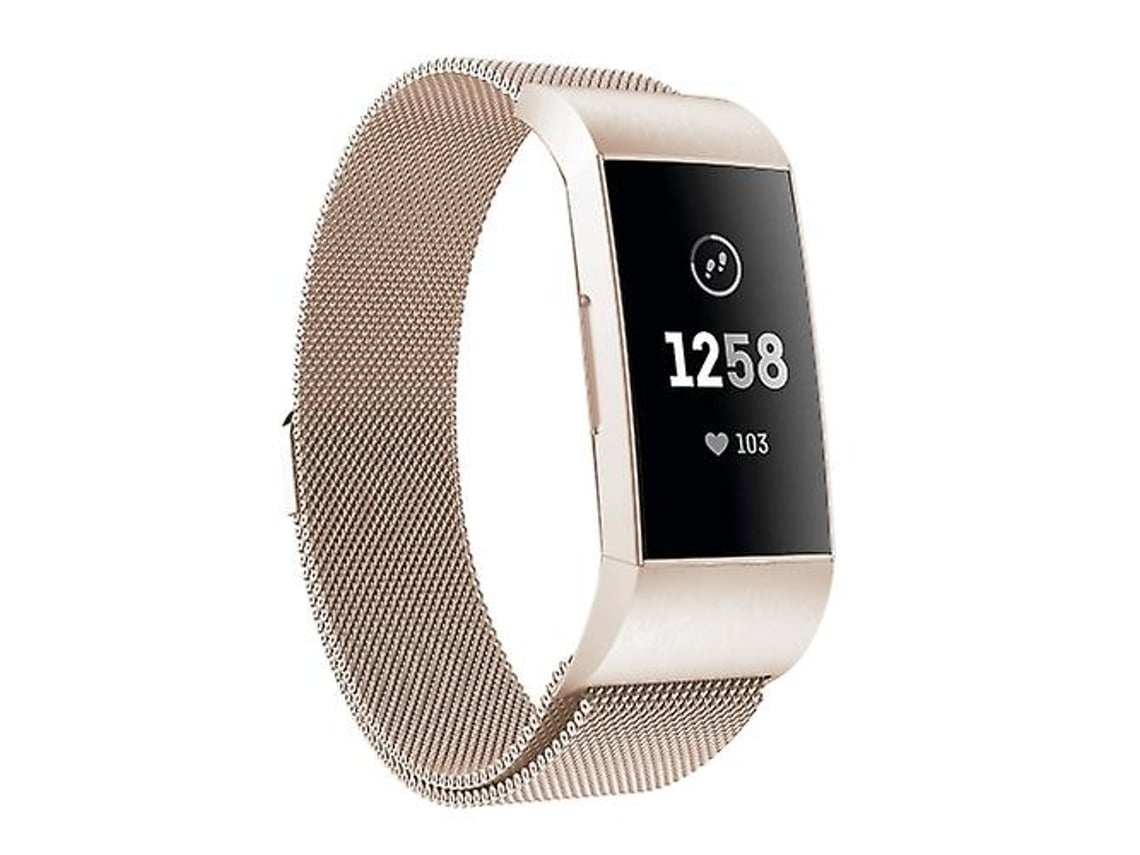 Pulseira De Relógio Lurelia Para Fitbit Charger 3 Magnética Champagne Gold