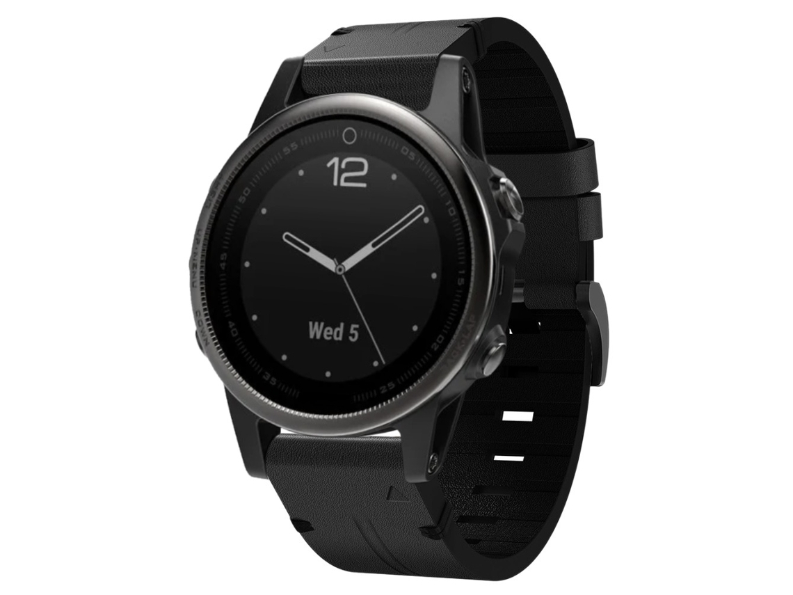 Bracelete de Smartwatch para Garmin Fenix 5S 20mm com fivela de aço de couro (preta)