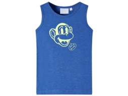T-shirt De Manga Cava Para Criança Azul-mesclado 92