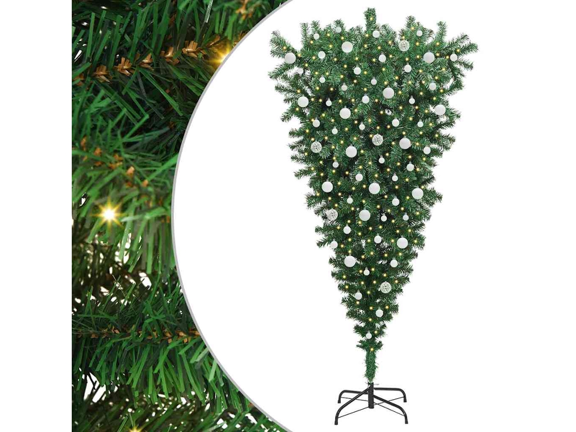 Conjunto 1 Árvore De Natal Artificial Vidaxl Verde Pvc (210 Cm)