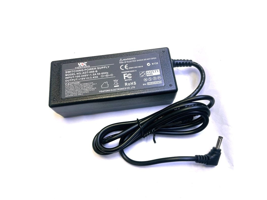 Lurelia Carregador Para Portátil 19 V 3,42 A 65 W 35 Mm Para Portátil 19 V 3