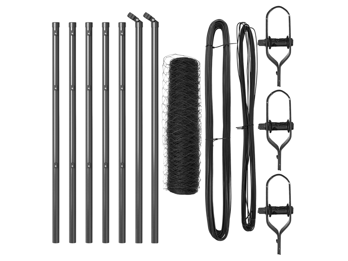 Conjunto 1 Cerca Para Jardim Vidaxl Cinzento Aço (10 X 0,8 M)