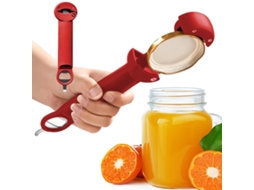 Abridor de latas magnético retrátil múltiplo, abre vários potes, compatível com a maioria das latas e potes com Artrite. Vermelho Hexinyigjly