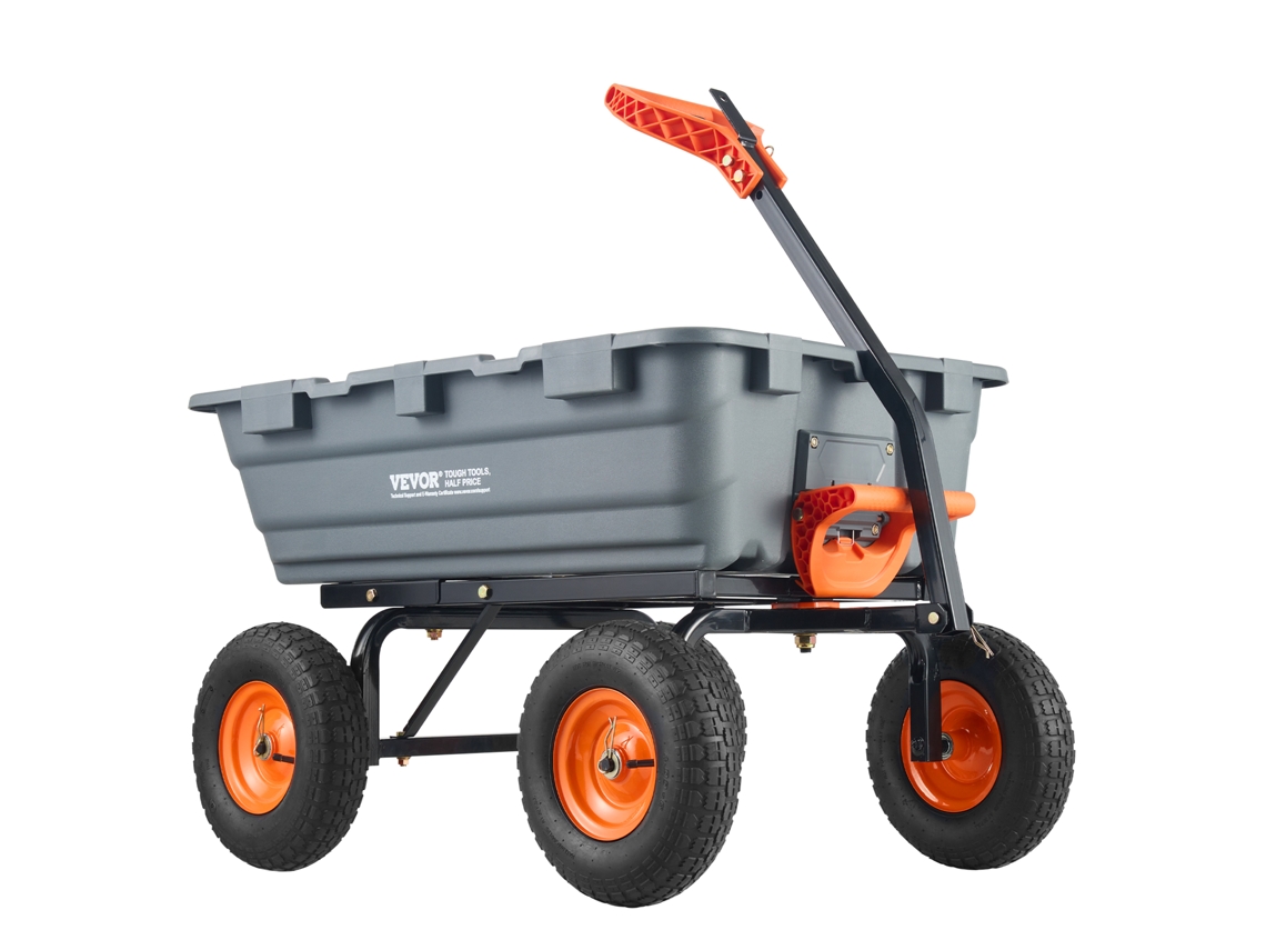 VEVOR Poly Garden Dump Cart Carrinhos e Vagões para Serviços Pesados 6 48 Pés Cúbicos 1200 Libras