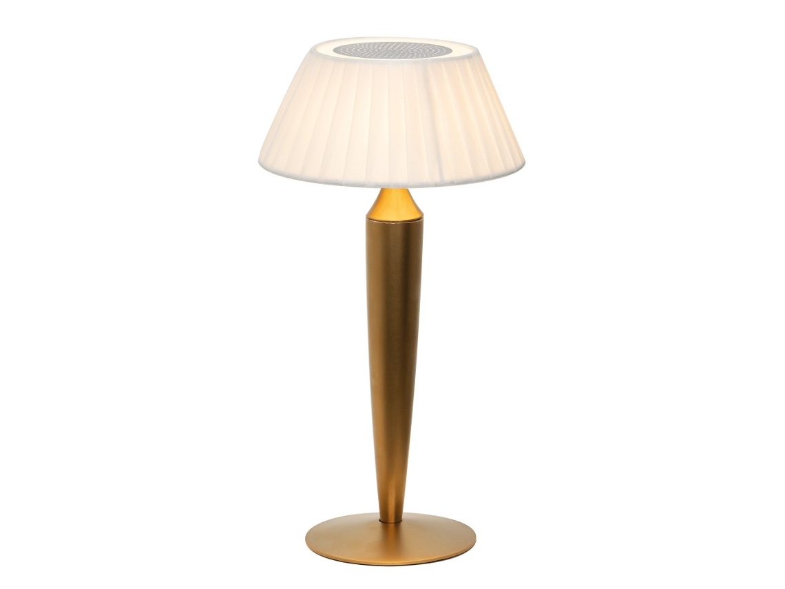 Abajur Flaminia Zafferano Recarregável Led Touch - Design Clássico Semi Fio Dourada