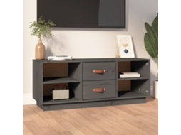 Vidaxl Móvel De Tv 100x34x40 Cm Madeira De Pinho Maciça Cinzento