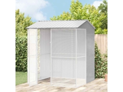 Vidaxl Gaiola Para Pássaros Cinzeto 215 X 210 X 247 Cm Aço Galvanizado