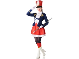 Fato de majorette clássico tricolor para mulher