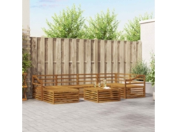 Vidaxl Conjunto De Sofás Para Exterior 7 Pcs Natural