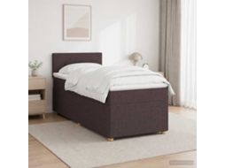 Vidaxl Cama Box Spring Com Colchão Marrom Escuro 90 X 200 Cm Tecido