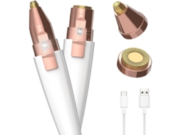 Navalha de Sobrancelha Depilação Facial para Mulheres Recarregável Por Usb Aparador de Sobrancelha 2 em 1 e Removedor de Pêlos 100% Indolor DIGITALLAB
