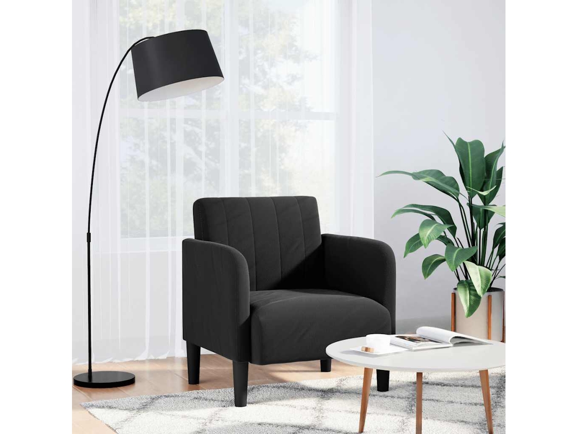 Vidaxl Poltrona Com Apoio De Braços 54 Cm Veludo Preto