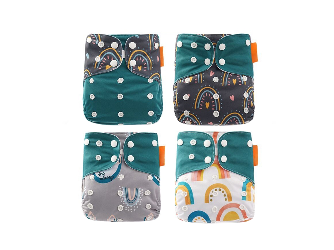 Mali 4pcs Fralda de Pano Lavável Reutilizável Elástica Absorvente para Bebê Menino Menina