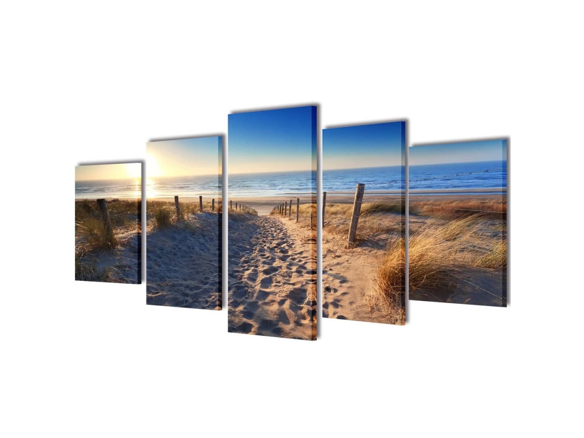 Políptico Praia De Areia 200 X 100 Cm