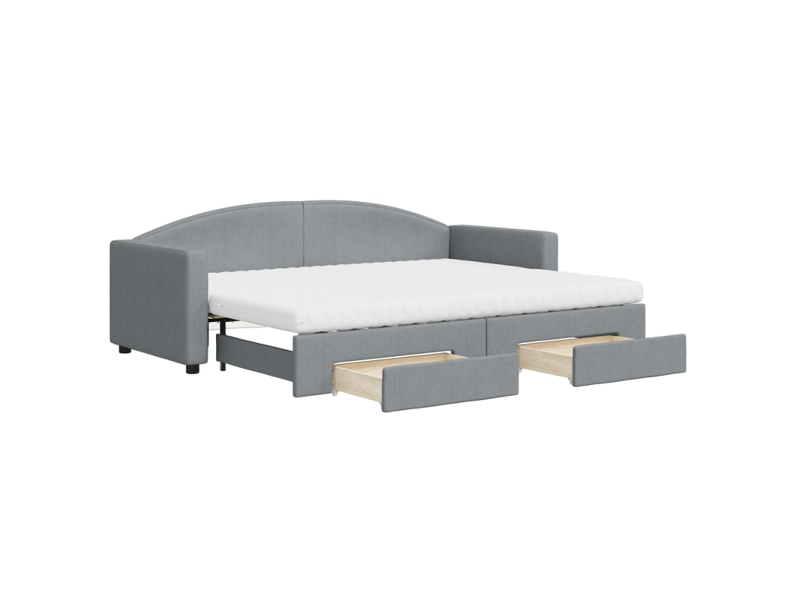 Daybed With Trundle, Daybeds With Trundles Vidaxl Cinzeto Tecido (80 X 200 Cm)