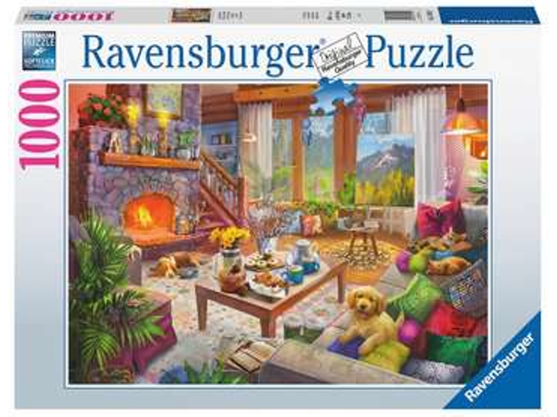 Puzzle RAVENSBURGER Cozy Cabin 1000 Peças Cidade