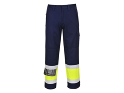 Calças Modaflame De Alta Visibilidade Para Proteção Industrial Azul Marinho E Amarelo / Xl
