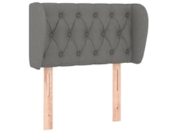 Cabeceira de Cama com Abas Tecido Cinzento Escuro MAISON EXCLUSIVE (83x23x78 cm)