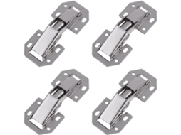 Conjunto De 4 Dobradiças 90° Para Armários, Prateadas, Com