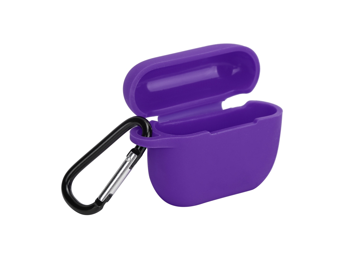 Funda protectora de silicona para estuche de carga de auriculares Bluetooth iOS Earbuds Pro/III, morado