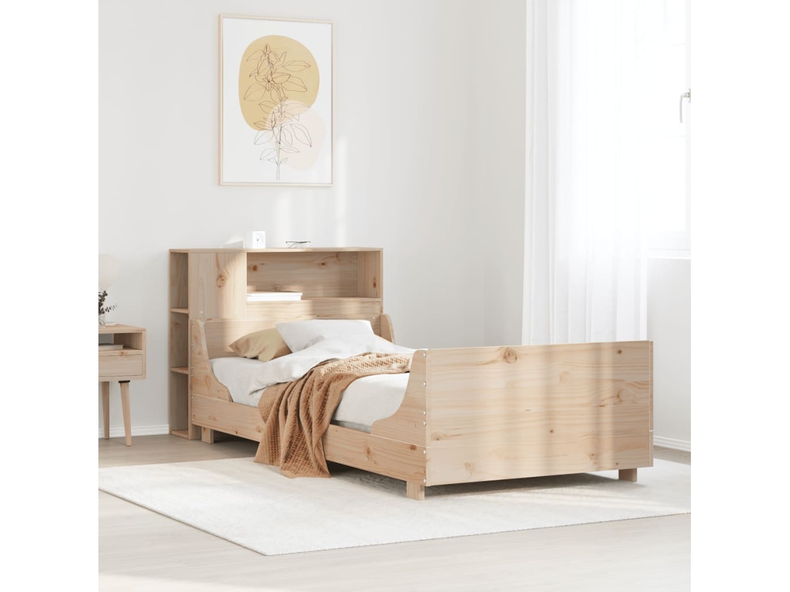 Vidaxl Cama Sem Colchão 75x190 Cm Madeira De Pinho Maciça