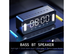 Caixa de Som Bluetooth e Relógio Despertador com Luz Noturna. EOOCOO